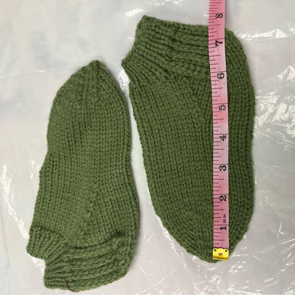 Home made by my mom. 
Green Knit Ankle Socks